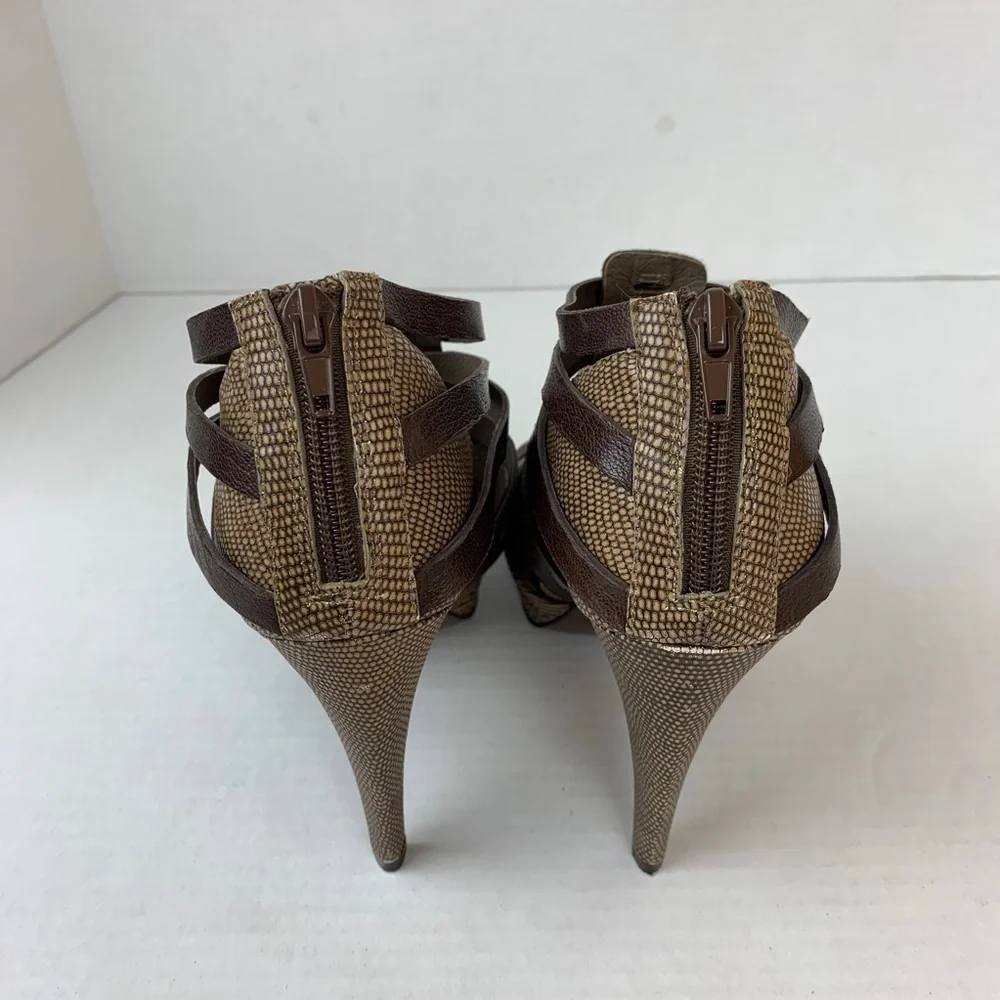 7 For All Mankind Caged Heeled Sandals Size 7.5 - Picture 4 of 8